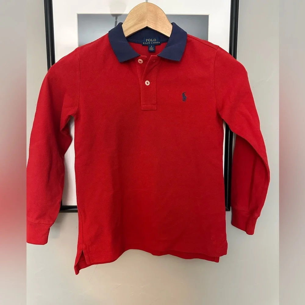 Ralph Lauren long sleeve boys polo size 6 - Picture 2 of 2